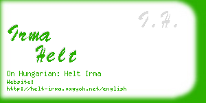 irma helt business card